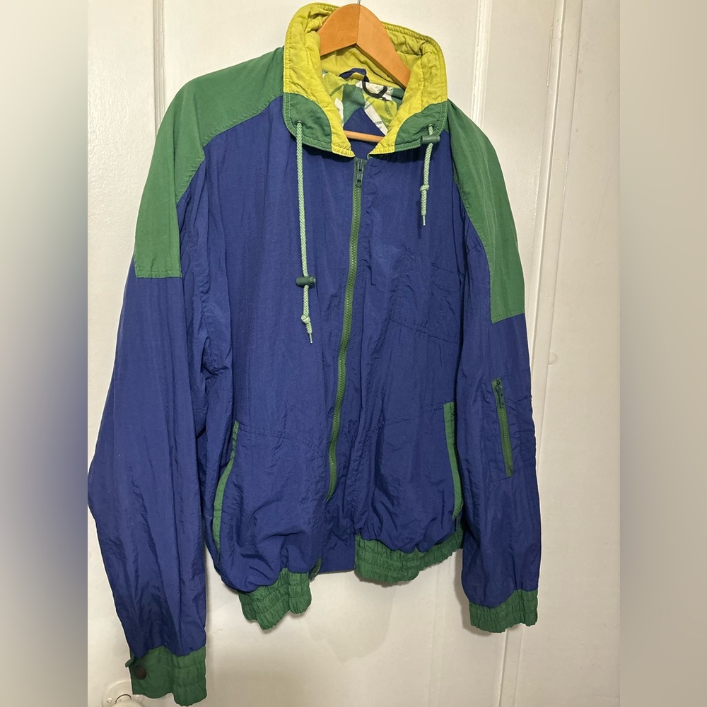 Vintage Cricketeer Colourblock Windbreaker Zip Up jacket coat colorblock